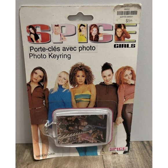 Vintage 1997 Spice Girls Photo Key Chain, Sealed - Picture 1 of 7
